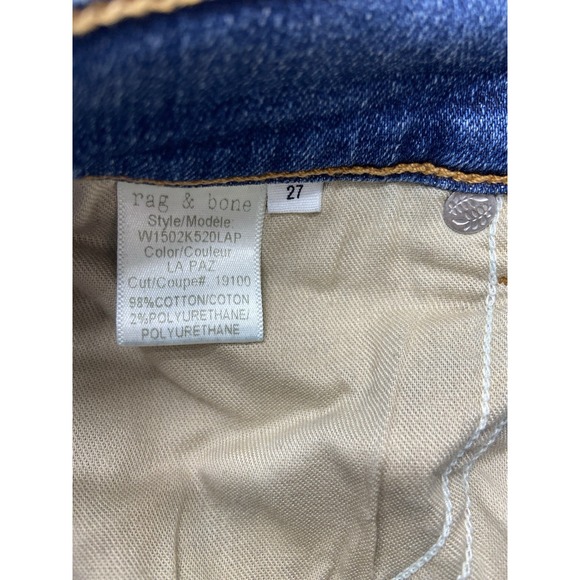 Rag And Bone Womens Jeans 27x28 Blue Skinny Medium Wash Straight Leg - Picture 7 of 11